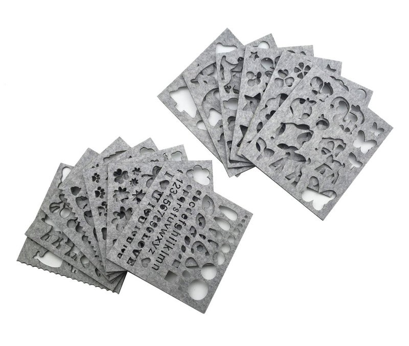 Hyamass 13pcs Multi Shape Lovely Pattern DIY Felt Template Needle Felting Applique Mold Felting Stencil Craft Tool - Image 2